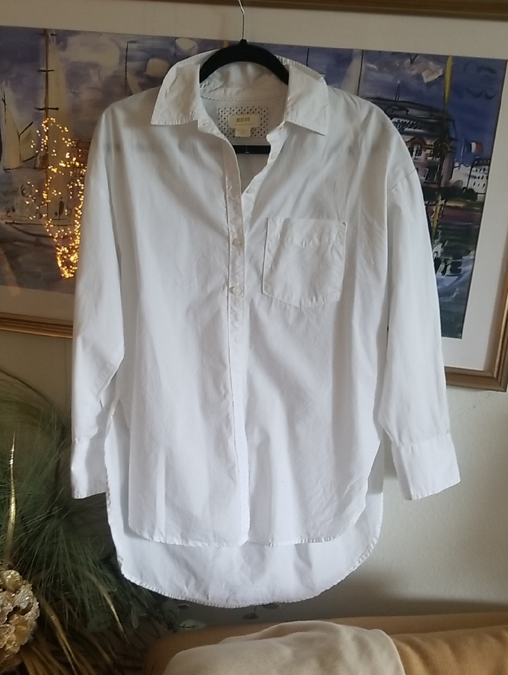 Maeve By Anthropologie White Button Down Shirt